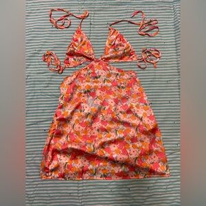 Backless floral dress